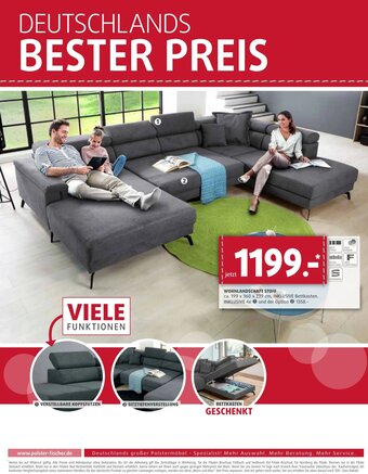 Polstermöbel Fischer Wohnlandschaft Stoff ca. 199 x 360 x 239 cm Angebot