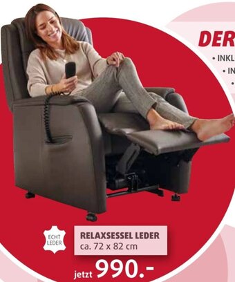 Polstermöbel Fischer Relaxsessel Leder ca. 72 x 82 cm Angebot