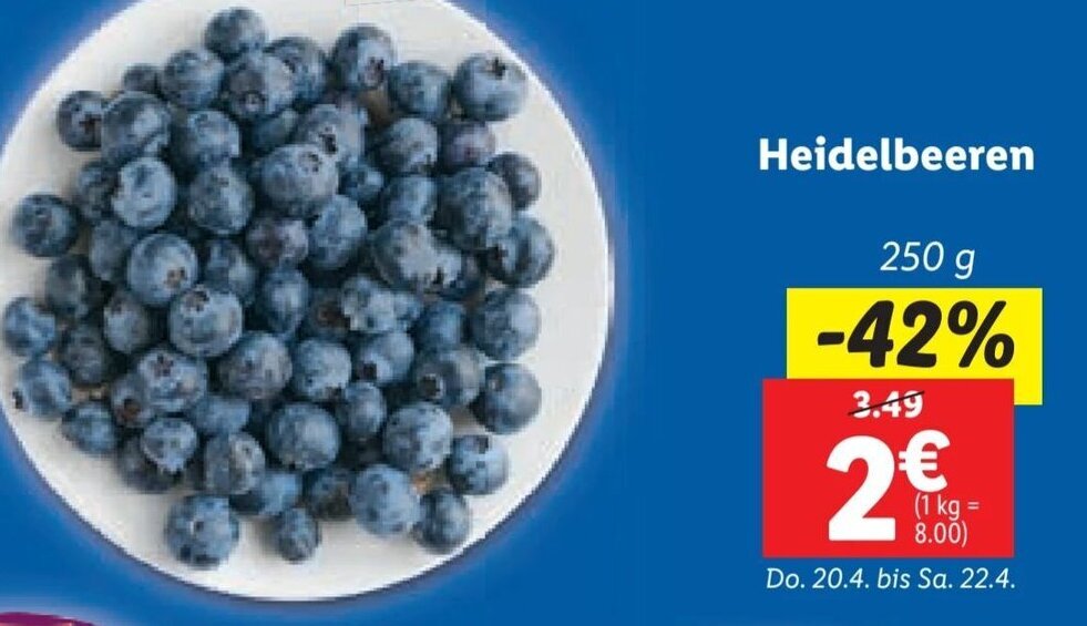 Heidelbeeren 250 g Angebot bei Lidl