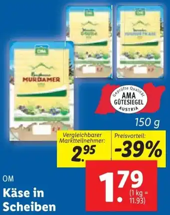 Lidl OM Käse in Scheben 150 g Angebot