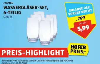 Hofer Crofton Wassergläser-Set 6-Teilig Angebot
