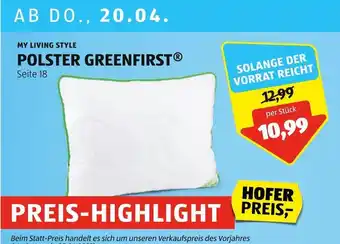 Hofer My Living Style Polster Greenfirst Angebot