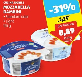 Hofer Cucina Nobile Mozzarella Bambini 125 g Angebot