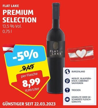 Hofer Flat Lake Premium Selection 0,75 l Angebot