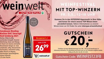 Interspar Donabaum Riesling Wachau DAC Smaragd Ried Setzberg 2021 Angebot