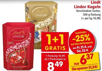Interspar Lindt Lindor Kugeln 500 g Angebot