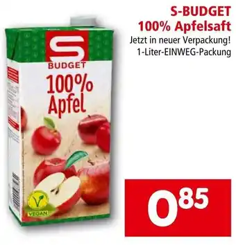 Interspar S-Budget 100% Apfelsaft 1 Liter Angebot