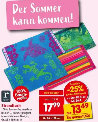 Interspar Strandtuch 86 x 160 cm Angebot