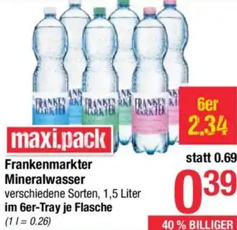Maximarkt Frankenmarkter Mineralwasser 1,5 Liter Angebot