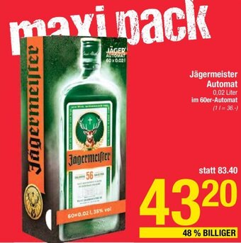 Maximarkt Jägermeister Automat 0,02 Liter Angebot