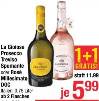 Maximarkt La Gioiosa Prosecco Treviso Spumante oder Rosé Millesimato DOC 0,75 Liter Angebot