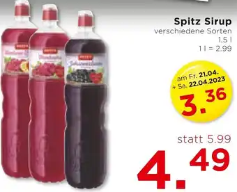 Unimarkt Spitz Sirup verschiedene Sorten 1,5l 1=2.99 Angebot