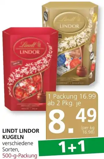 SPAR Gourmet Lindt Lindor Kugeln 500 g Angebot