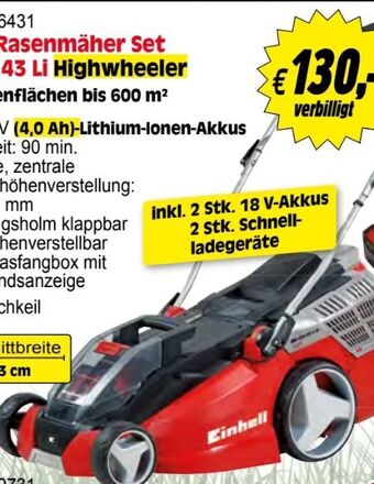 Zgonc Akku-rasenmäher ge-cm 43 li m set Angebot