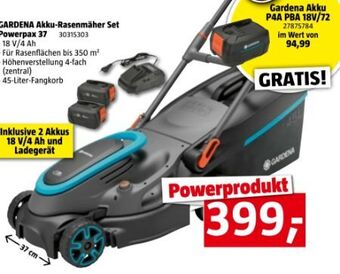 Bauhaus Akku-rasenmäher set powerpax 37 Angebot