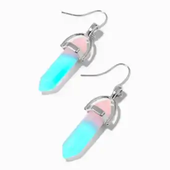 Claire's Pink & blue glow in the dark mystical gem drop earrings Angebot