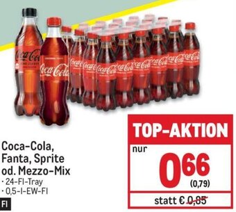Metro Coca-Cola , Fanta, Sprite od. Mezzo-Mix Angebot