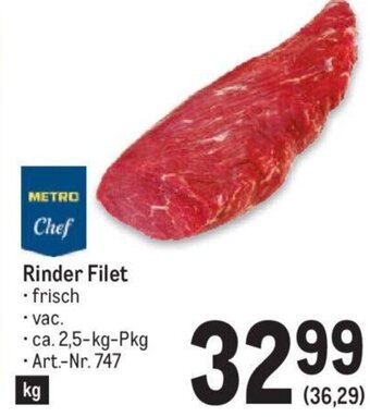 Metro Rinder Filet Angebot