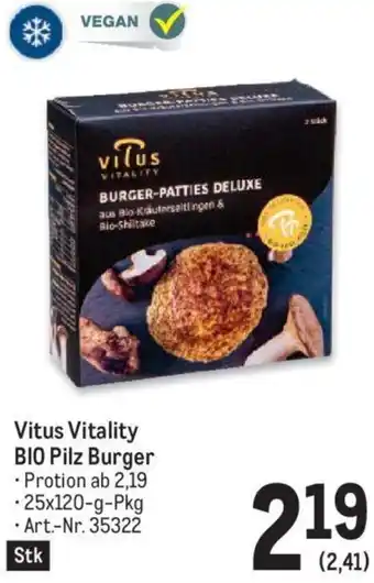 Vitus Vitality BIO Pilz Burger 25x120 g