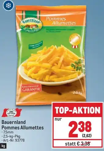 Metro Bauernland Pommes Allumettes 2,5 kg Angebot