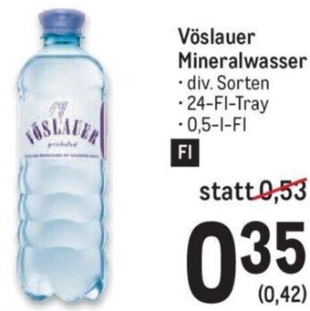 Metro Vöslauer Mineralwasser 0,5-l Angebot