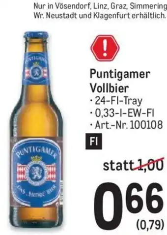 Metro Puntigamer Vollbier 0,33 l Angebot