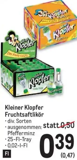 Metro Kleiner Klopfer Fruchtsaftlikör 0,02-l Angebot