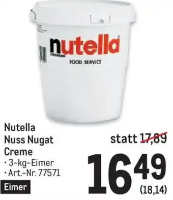 Metro Nutella Nuss Nugat Creme 3 kg Angebot