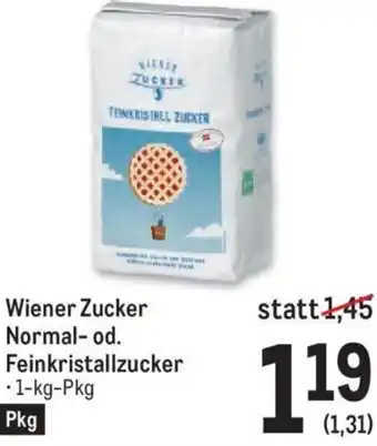 Metro Wiener Zucker Normal- od. Feinkristallzucker 1 kg Angebot
