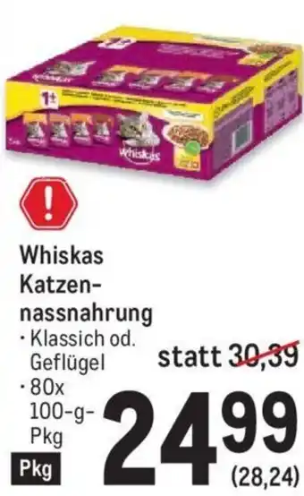 Metro Whiskas Katzennahrung 80x100 g Angebot