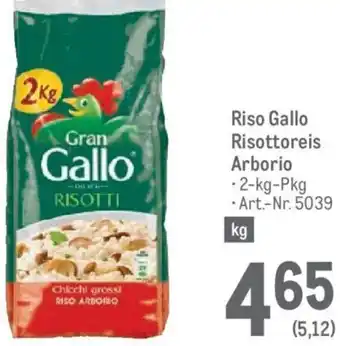 Metro Riso Gallo Risottoreis Arborio 2 kg Angebot