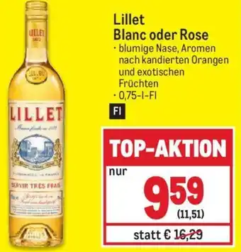 Metro Lillet Blanc oder Rose 0,75 L Angebot
