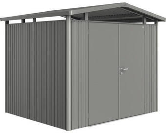 Hornbach Gartenhaus biohort panorama p3 mit doppeltür, regal und dachrinne 257 x 214 cm quarzgrau-metallic Angebot