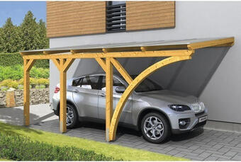 Hornbach Einzelcarport skan holz eifel inkl. 1 einfahrtsbogen, pfostenanker 300 x 541 cm eiche hell Angebot