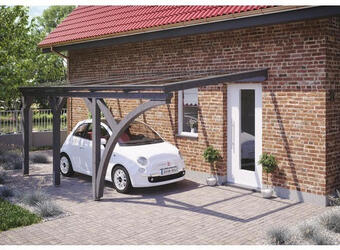 Hornbach Einzelcarport skan holz eifel inkl. 1 einfahrtsbogen, pfostenanker 300 x 541 cm schiefergrau Angebot