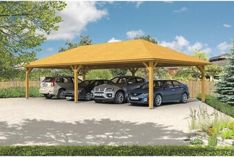 Hornbach Vierer-carport skan holz taunus mit pfostenankern 1176x634 cm eiche hell Angebot