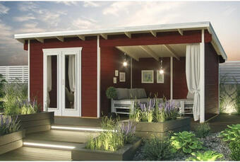 Hornbach Gartenhaus skan holz texel mit fußboden 590x310 cm schwedischrot Angebot