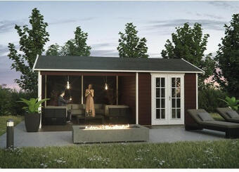 Hornbach Gartenhaus skan holz tilburg mit fußboden 653x420 cm schwedischrot Angebot