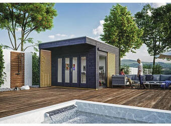 Hornbach Gartenhaus skan holz tokio 2 mit fußboden 340x440 cm grau Angebot