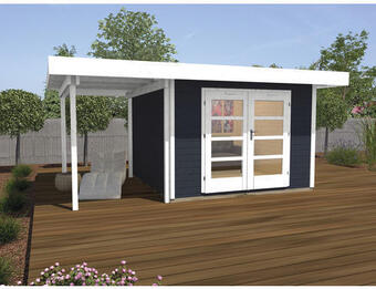 Hornbach Gartenhaus weka designhaus 126 a gr.2 mit fußboden und seitlicher überdachung 442 x 240 cm anthrazit Angebot