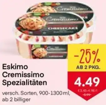 MPreis Eskimo Cremissimo Spezialitäten 900-1300 ml Angebot