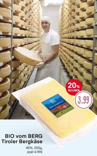 MPreis Bio vom Berg Tiroler Bergkäse 250 g Angebot