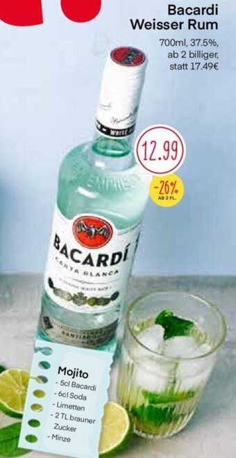 MPreis Bacardi Weisser Rum 700 ml Angebot