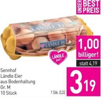 Sutterlüty Sennhof Ländle Eier aus Bodenhaltung Gr. M 10 Stück Angebot