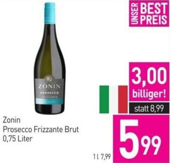 Sutterlüty ZONIN Prosecco Frizzante Brut 0,75 Liter Angebot