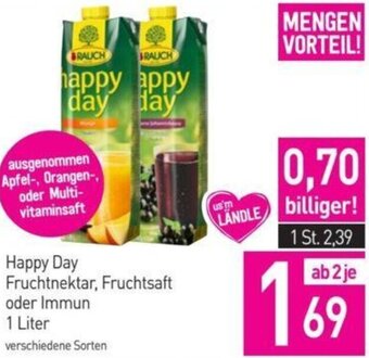Sutterlüty Happy Day Fruchtnektar, Fruchtsaft oder Immun 1 Liter Angebot