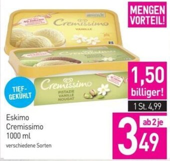 Sutterlüty Eskimo Cremissimo 1000 ml verschiedene Sorten Angebot