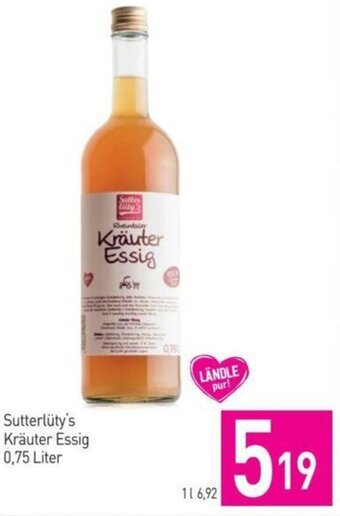 Sutterlüty Sutterlüty's Kräuter Essig 0,75 Liter Angebot