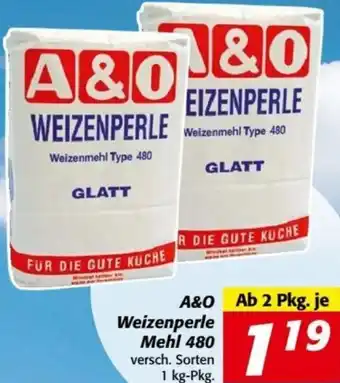 Nah&Frisch A&O Weizenperle Mehl 480 versch. Sorten 1 kg-Pkg. Angebot