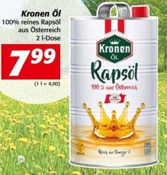 Nah&Frisch Kronen Öl 100% reines Rapsöl aus Österreich 2 I-Dose Angebot